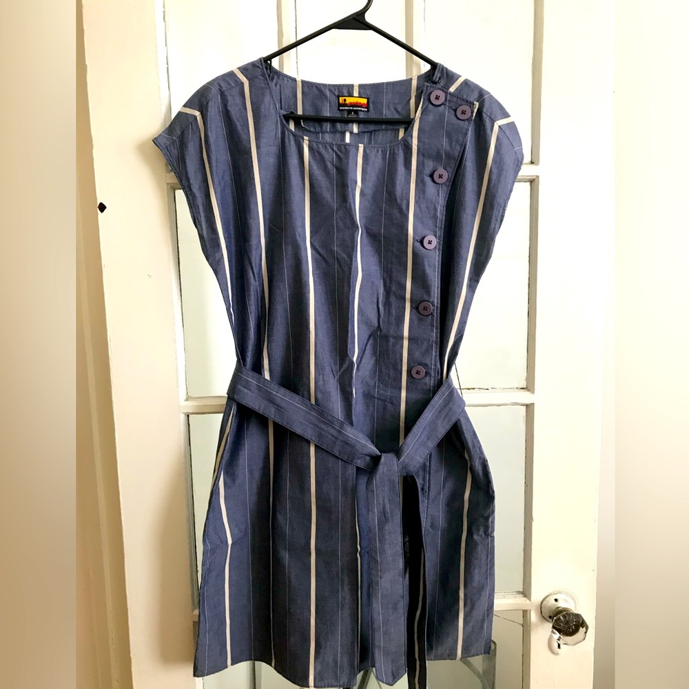 BROOKLYN INDUSTRIES Chambray Striped Dress